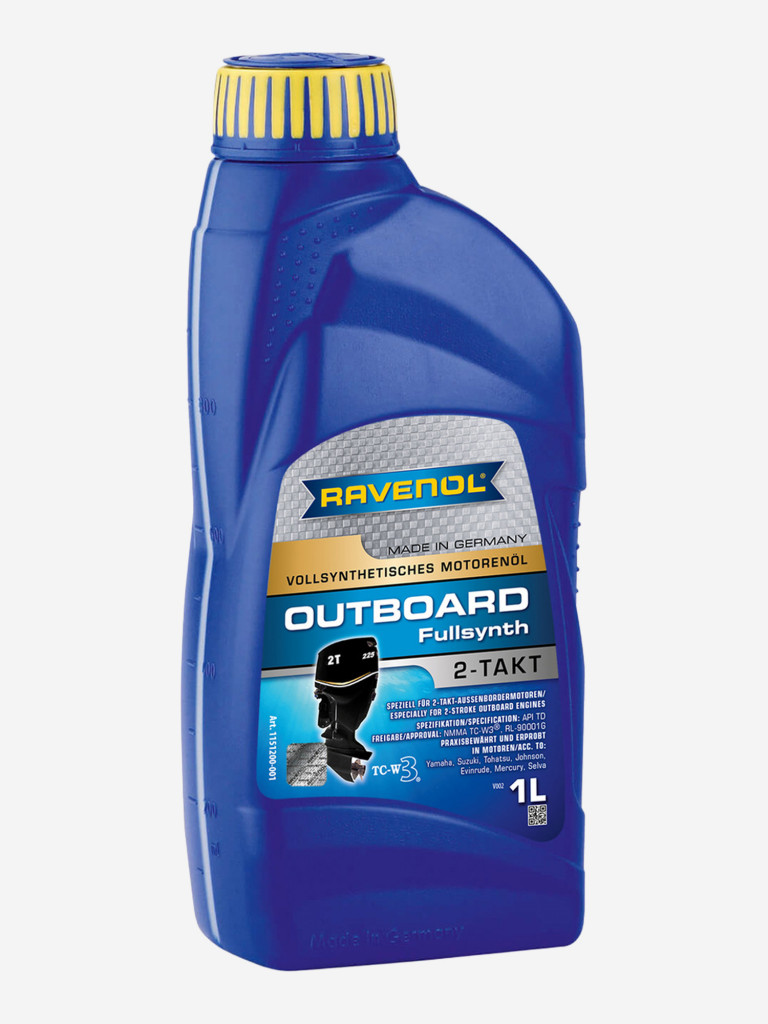 Моторное масло для 2Т лодочных моторов RAVENOL Outboardoel 2T Fullsynth, 1 литр