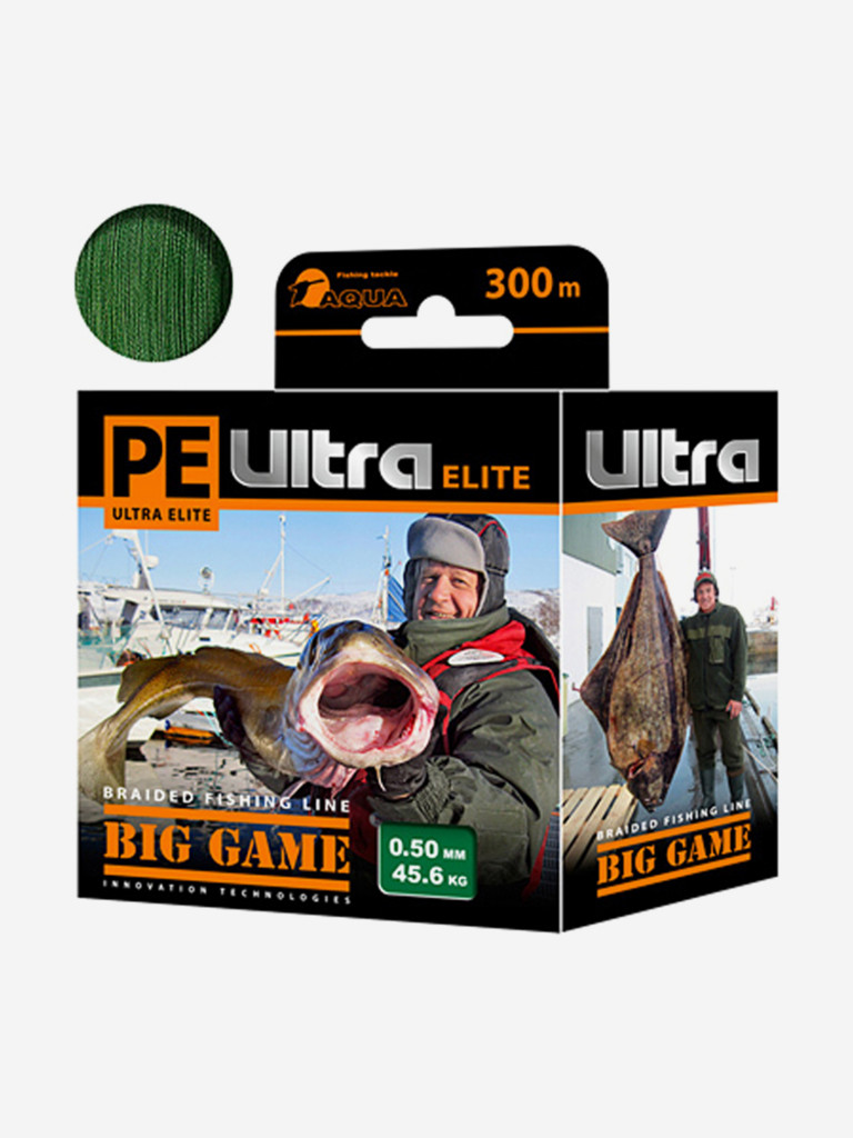 Плетеный шнур для рыбалки AQUA PE ULTRA ELITE BIG GAME Dark Green 0,50mm 300m