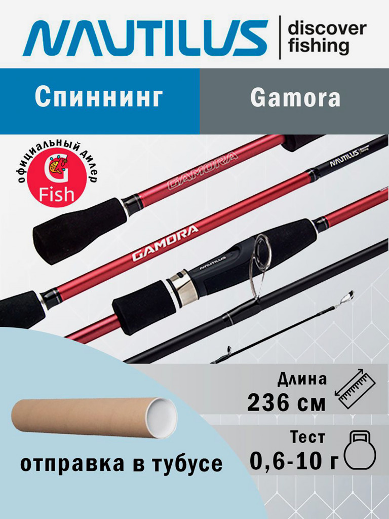 Спиннинг для рыбалки Nautilus Gamora 236см 0.6-10гр