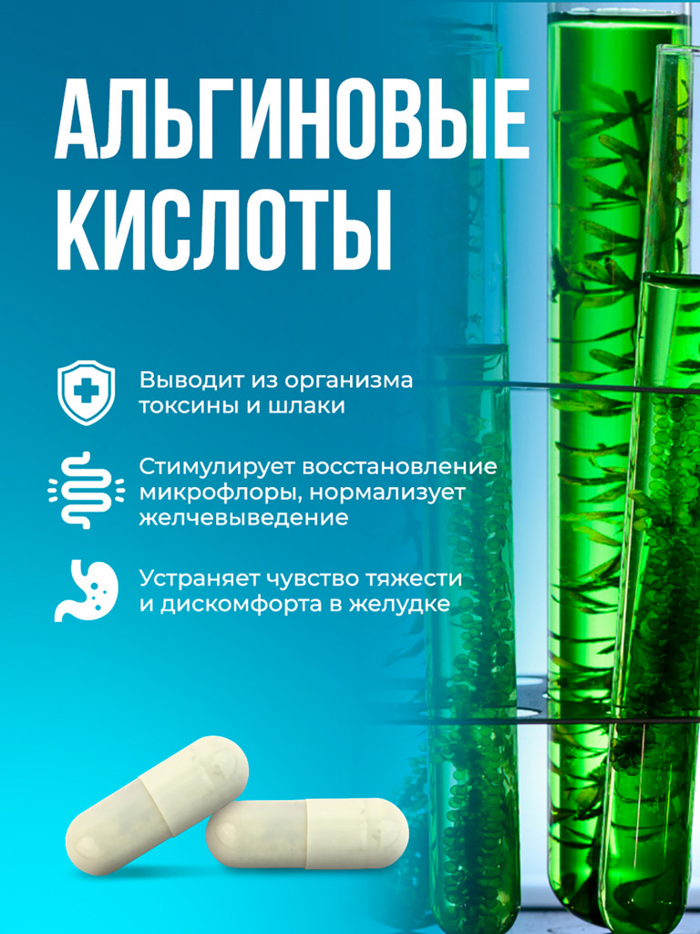 Система очищение, детокс-комплекс с хитозаном, ламинарией и альгинатом кальция, для снижения веса и выведения токсинов, БАД, 60 капсул / Доктор Море