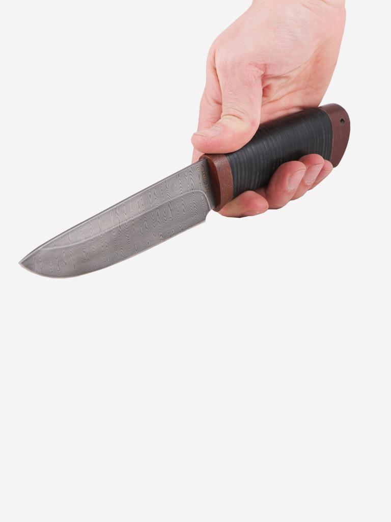 Нож Златоустовский оружейный завод Пума (нержавеющая дамасская сталь, кожа/текст.) нож для туризма