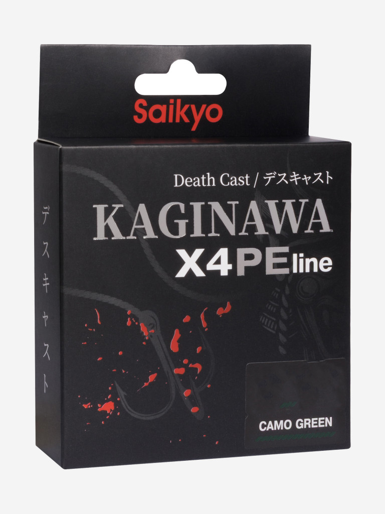 Плетеный шнур Saikyo KAGINAWA X4PE 150 м, зеленый camo #0.8 (0,148 мм), 5,4 кг