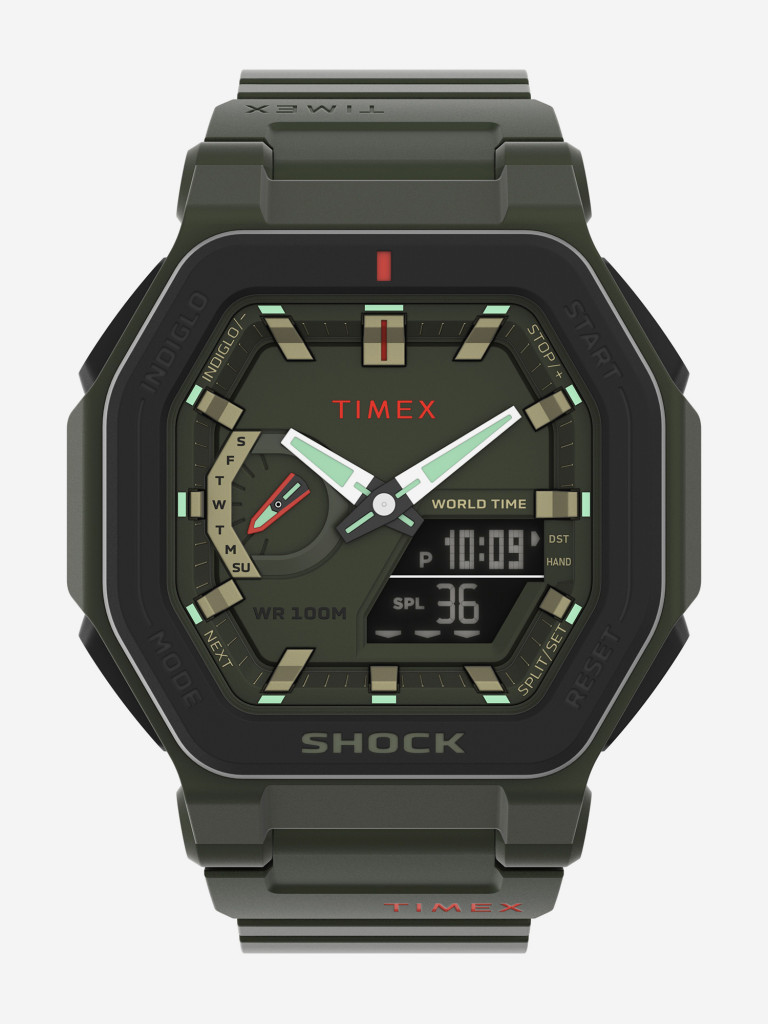 Спортивные часы TIMEX TW2V35400, Кварцевые, 45 мм, с подсветкой Indiglo