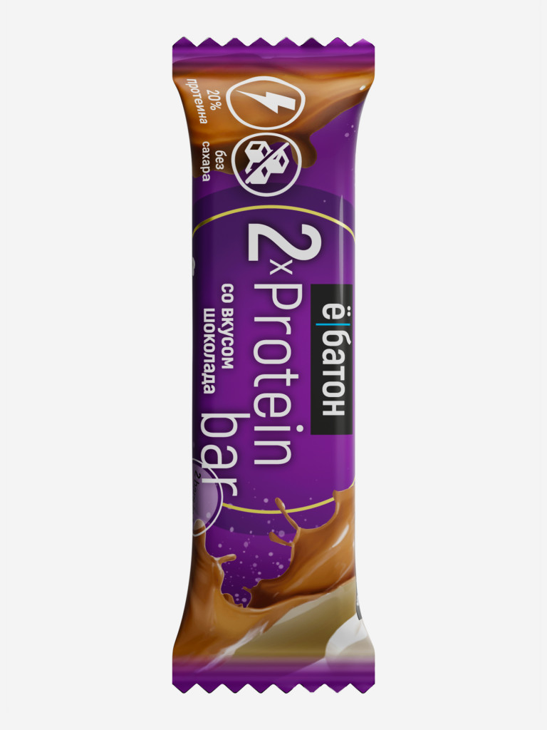 Протеиновые батончики Е-батон Protein bar без сахара набор ассорти 4 вкуса: печенье, кокос, шоколад, клубника (в шоу-боксе 20шт по 50г)