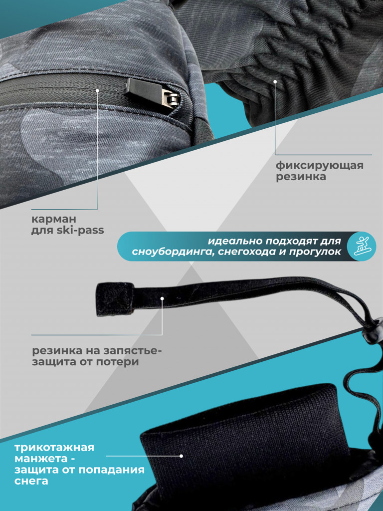 Варежки сноубордические Aloha Zone Snow Grip
