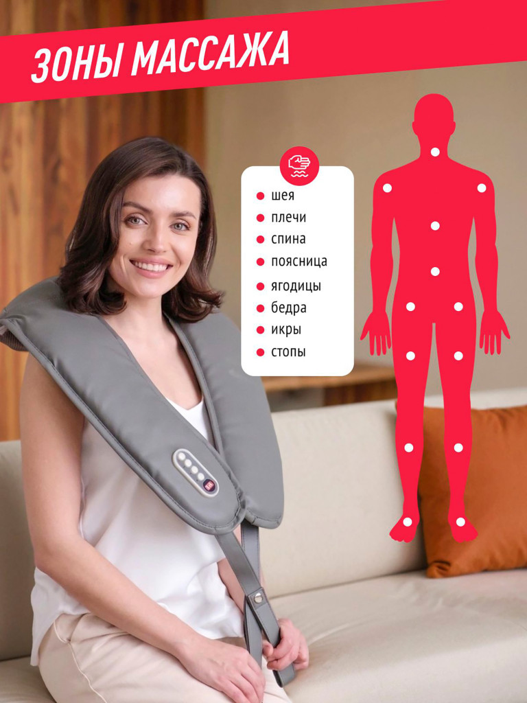 Массажер для шеи и плеч электрический Begibey RelaxNeck 3.0