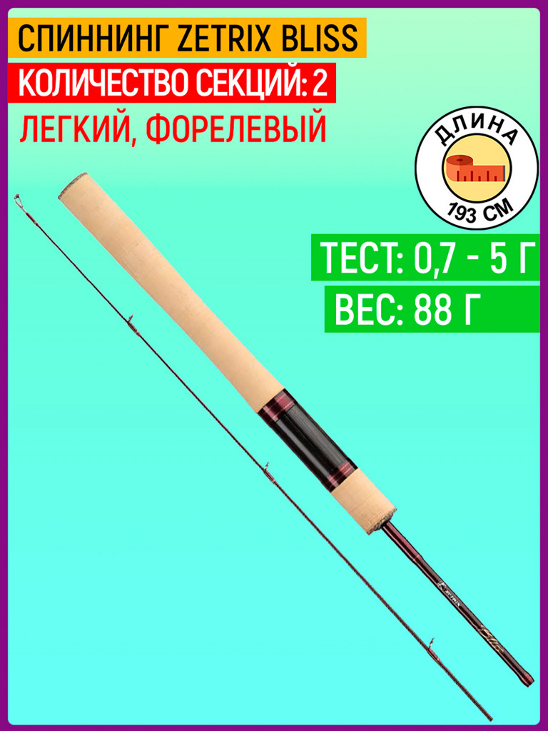Удилище спиннинговое Zetrix Bliss ZBS-642SUL-e