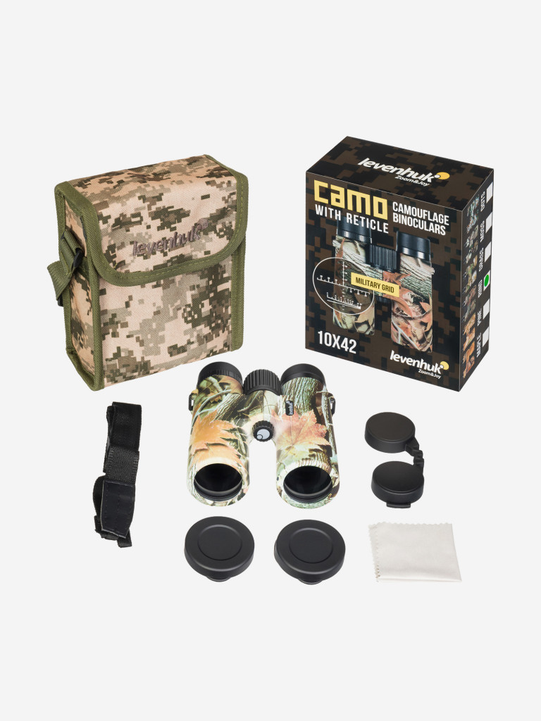 Бинокль Levenhuk Camo Rind 10x42 с сеткой