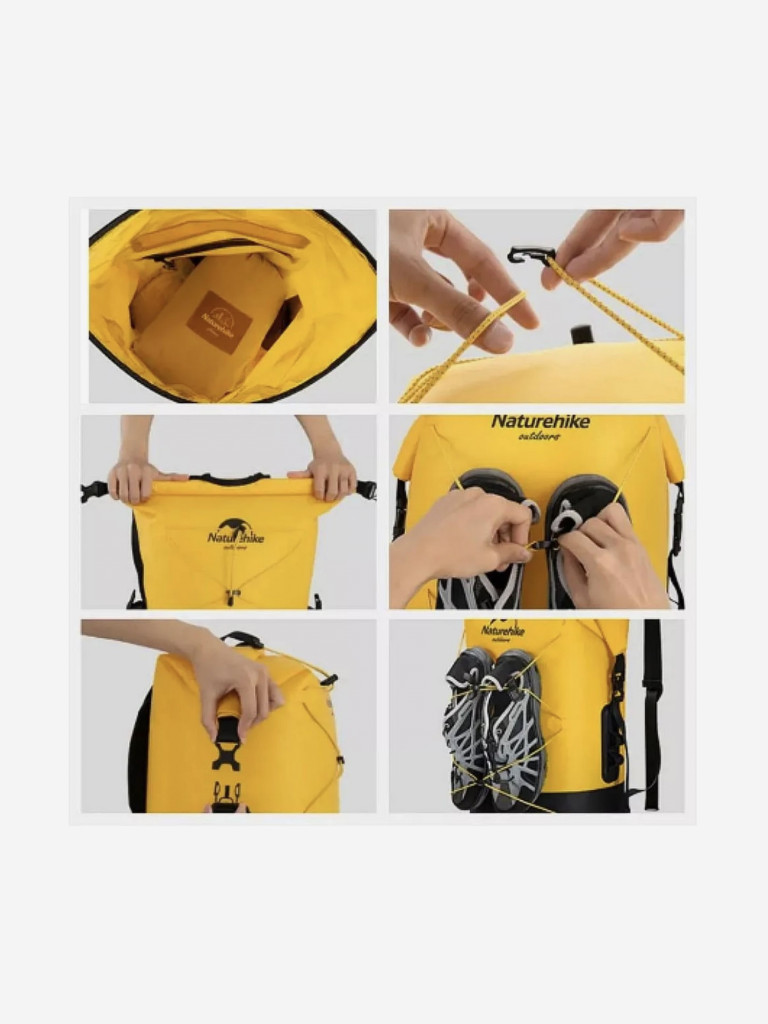 Герморюкзак Naturehike TB03-shimmer-TPU, 30л, желтый