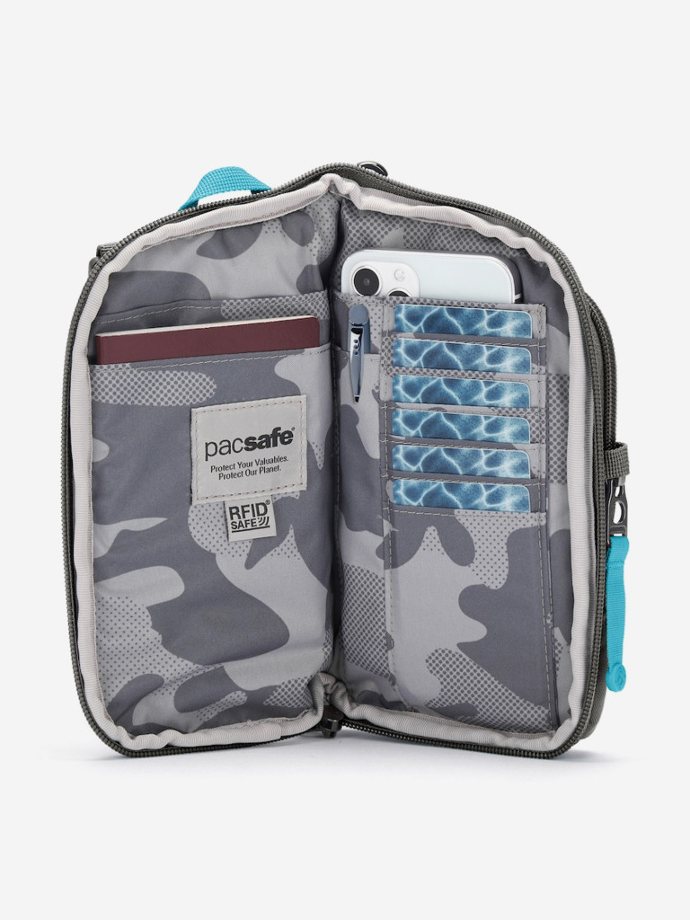Сумка антивор Pacsafe GO Tech Crossbody, серый, 0,2 л.