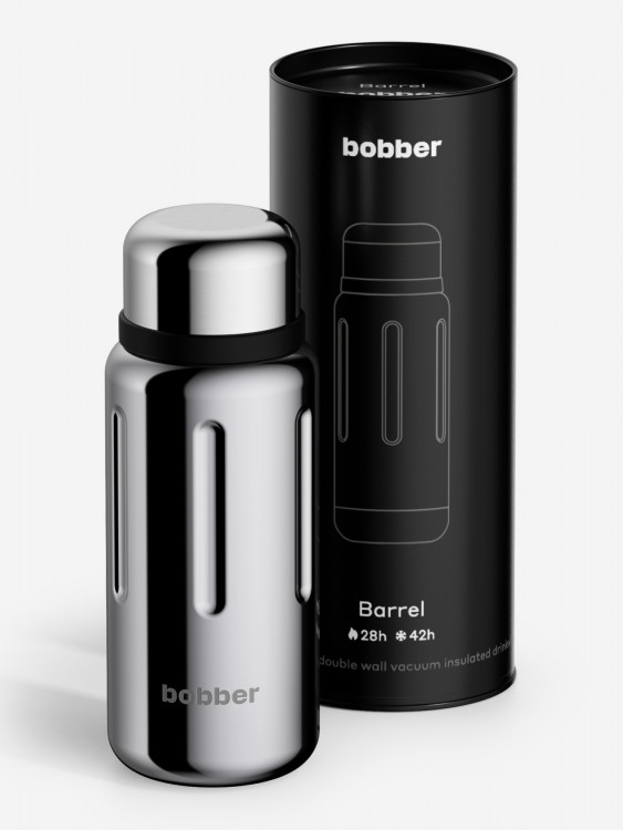 Термос вакуумный BOBBER Barrel 770 мл с широким горлом и ситечком, тепло до 28 часов, зеркальный