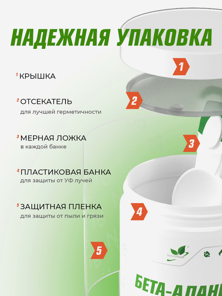 Бета-аланин, NaturalSupp, 200 г