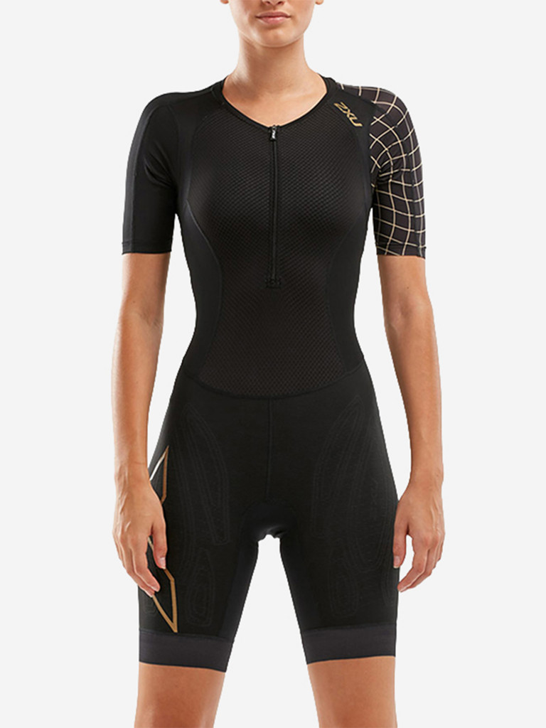 Женский Компрессионный Костюм Для Триатлона 2XU Compression Full Zip Sleeved Trisuit