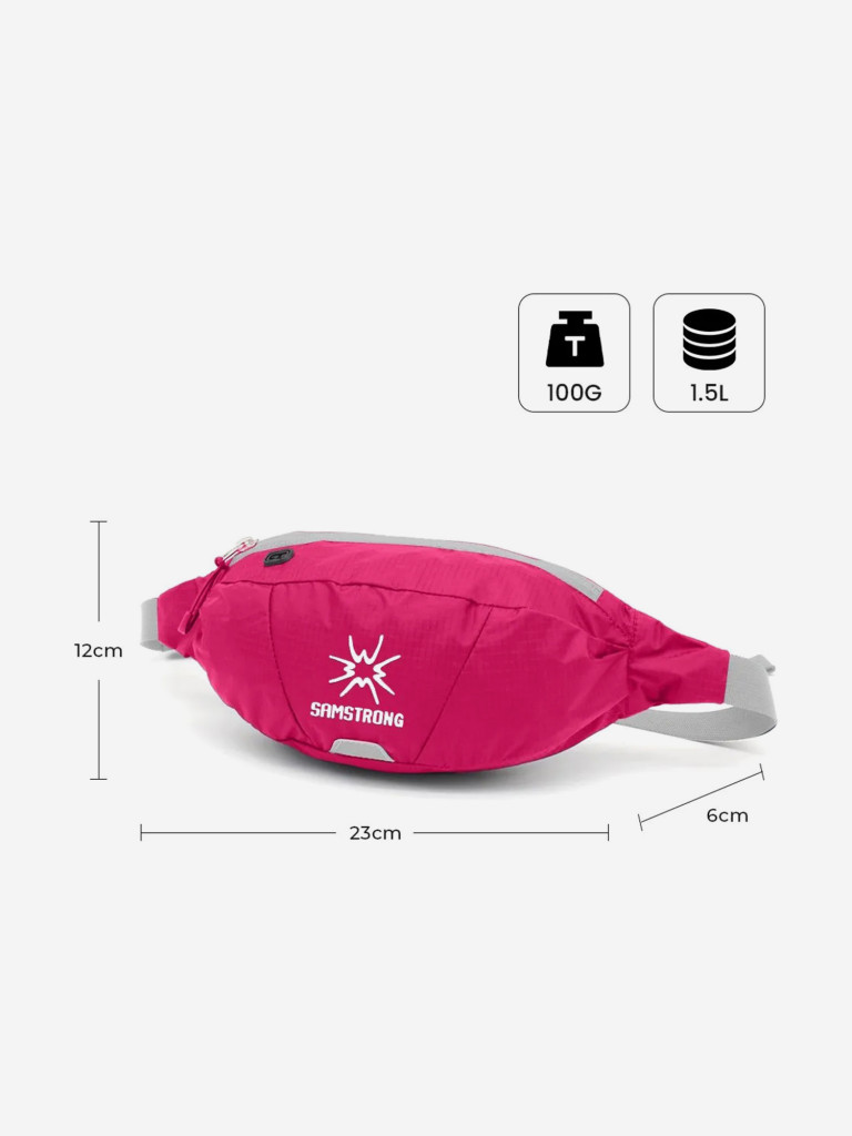 Поясная сумка SAMSTRONG B0268 WAIST BAG 1,5, розово-красный