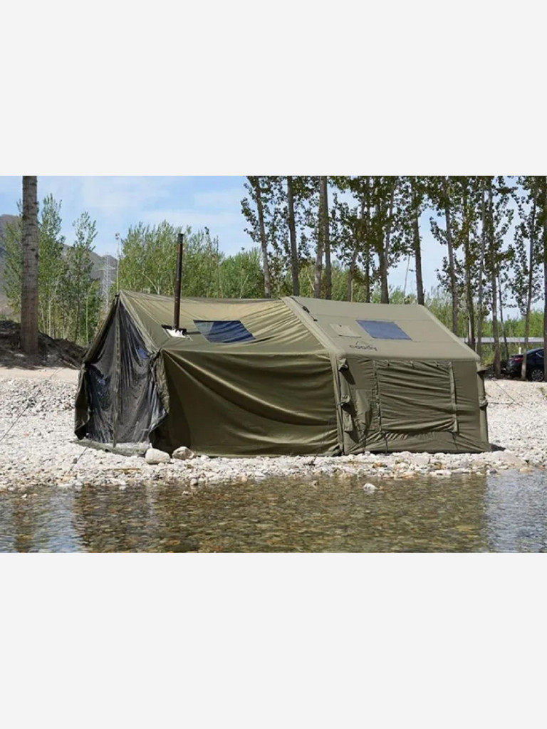 Надувная палатка Coody 8.0 PRO Army Green, 8 м², 2–4 человека, 2 входа, навес