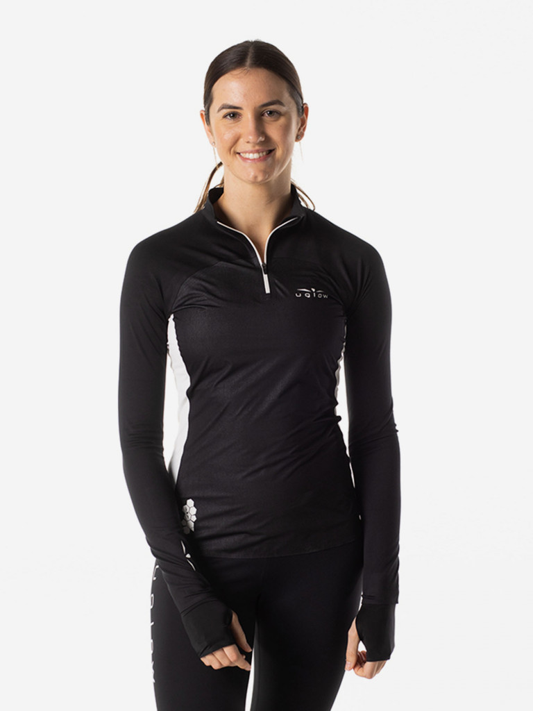 Лонгслив с мембранной вставкой женский UGLOW, черный