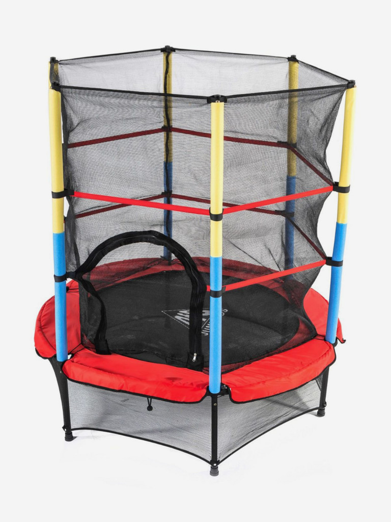 Батут DFC JUMP KIDS 55" красный с желто-синими стойками