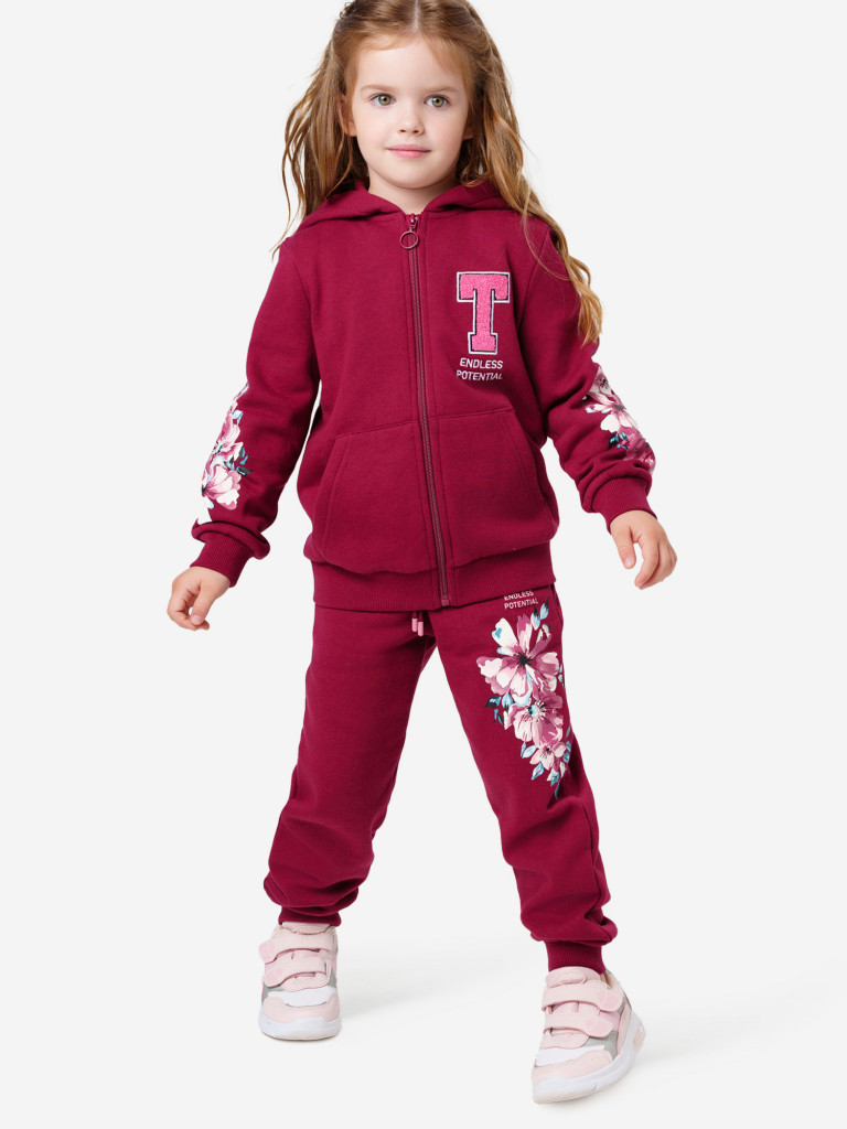 Комплект для девочки: толстовка, брюки PlayToday