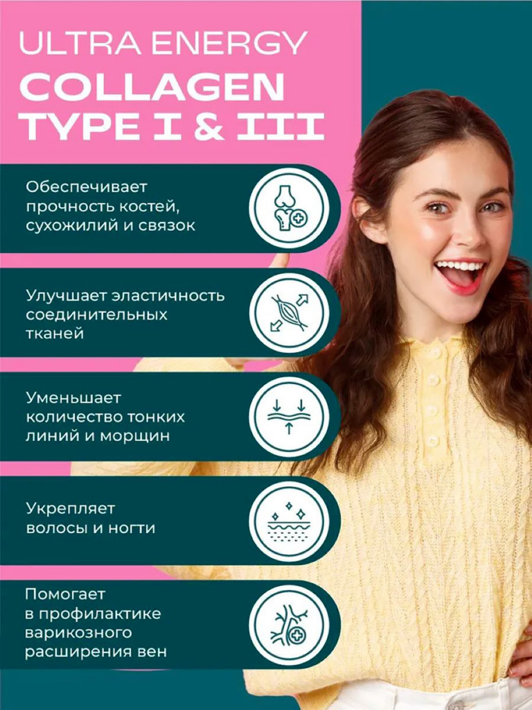 Коллаген UESUPPS Ultra Energy, 90 капсул для суставов и связок