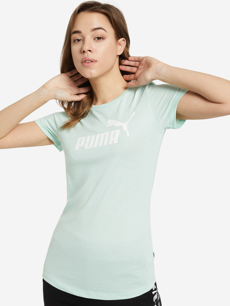 Футболка женская PUMA ESS+ Logo Heather Tee — купить за 849 рублей в  интернет-магазине Спортмастер