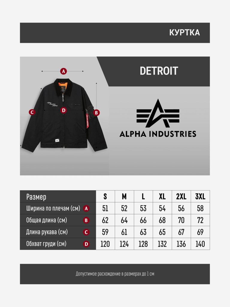 Куртка утепленная мужская Detroit Alpha Industries