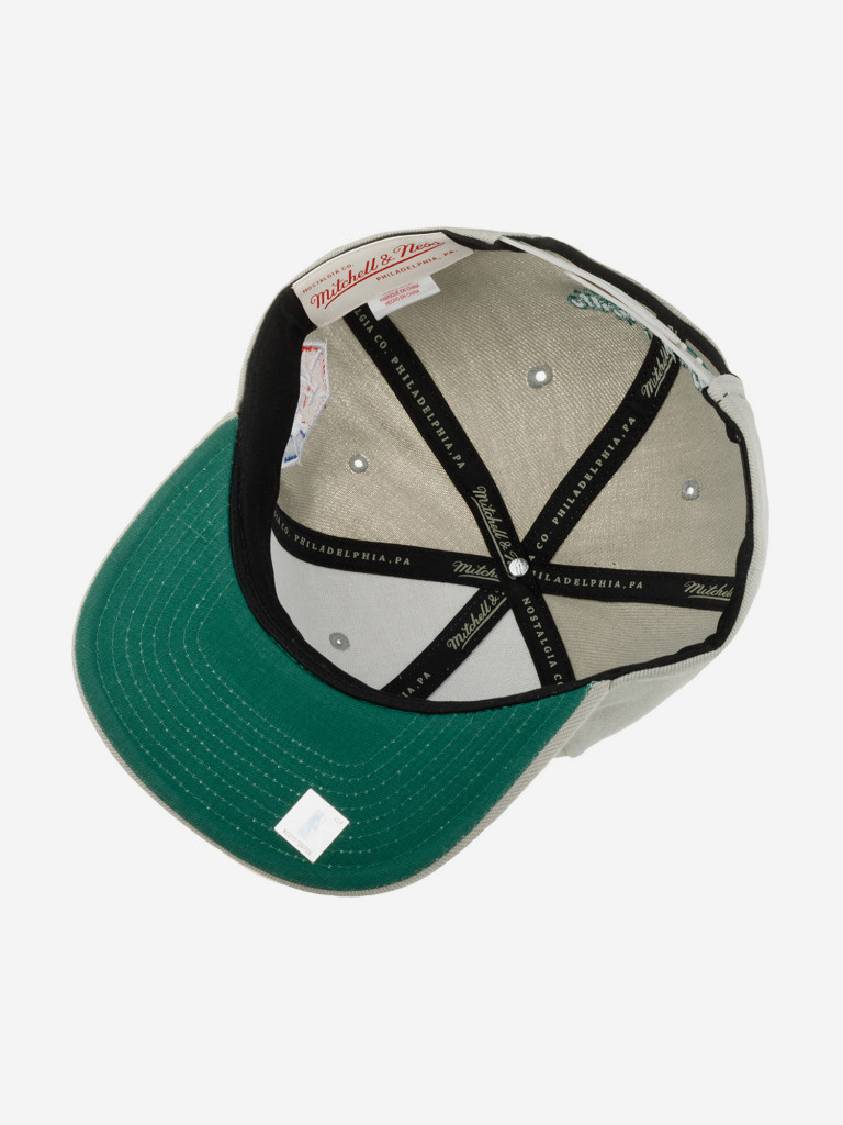 Бейсболка с прямым козырьком MITCHELL NESS 6HSSMM21064-BCESILV Boston Celtics NBA
