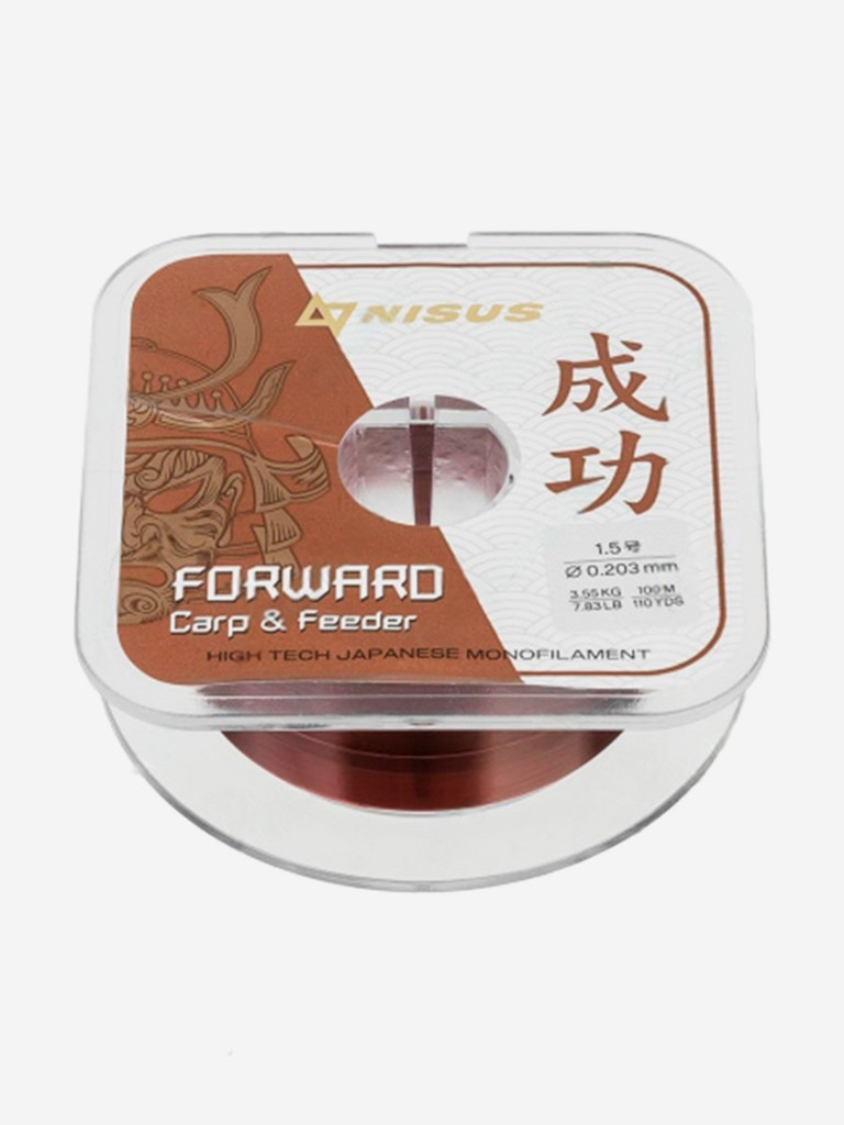 Леска для рыбалки Nisus FORWARD Carp & Feeder brown Nylon 0,203mm (N-FСF-0203-100) 10 штук по 100 м