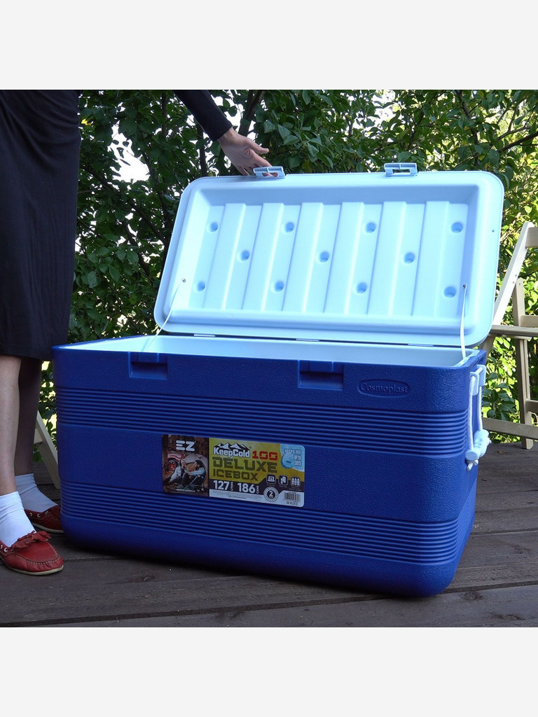 Термоконтейнер EZ COOLERS Keep cold deluxe icebox 100, 127 л, синий
