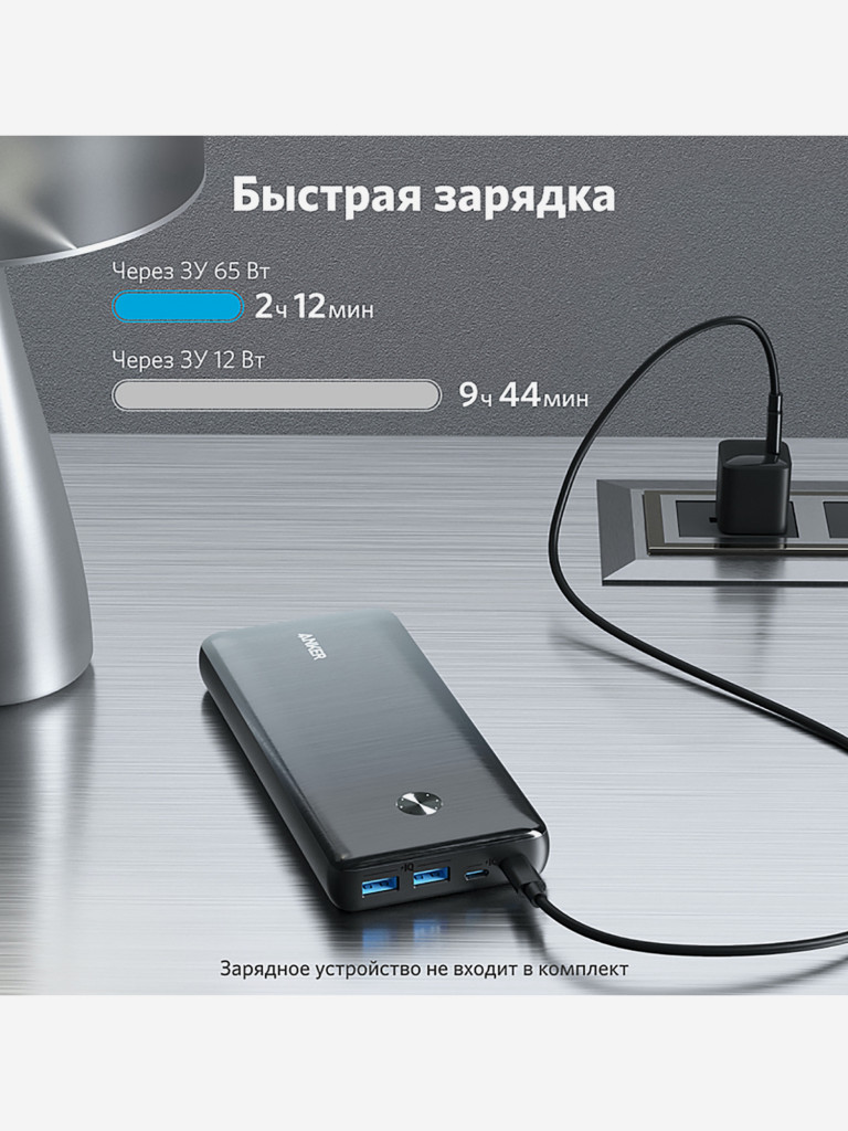 Внешний Аккумулятор ANKER PowerCore III Elite 25600 87W A1291 чёрный