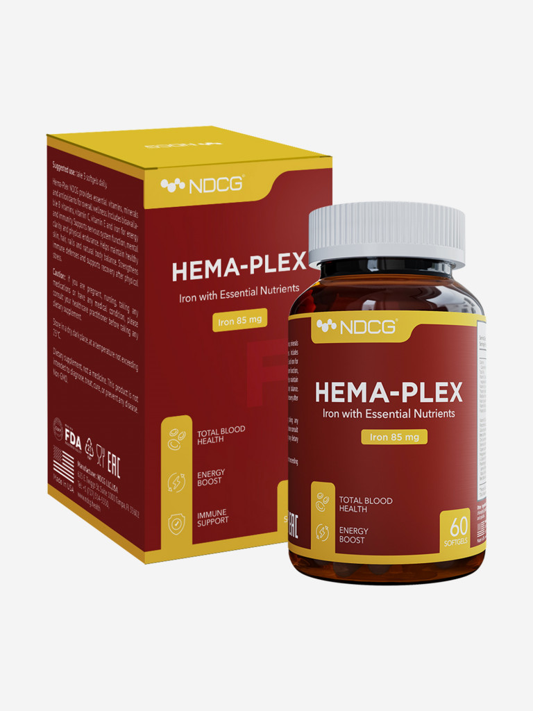 Витаминный комплекс с железом Hema-Plex Хема Плекс NDCG, 60 капсул