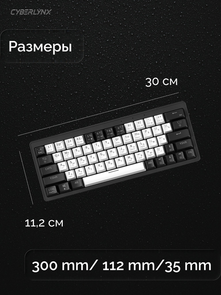 Игровая клавиатура CyberLynx AG63 (белый/черный/зеркальный)