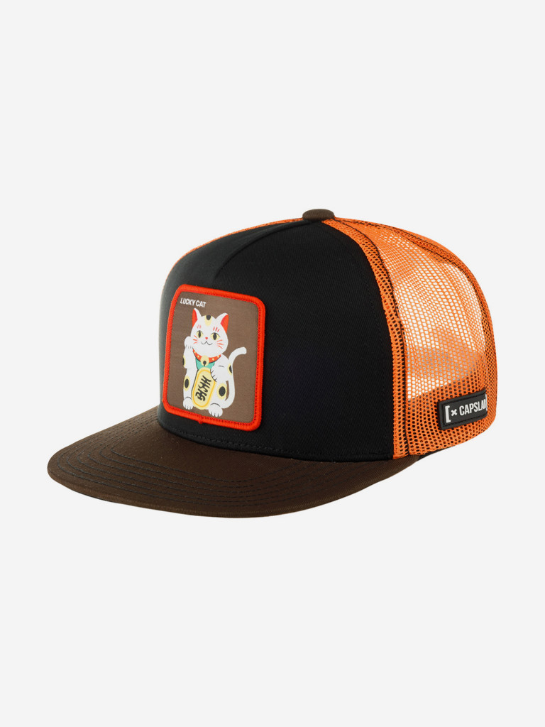 Бейсболка с прямым козырьком CAPSLAB CL4/1/CF/LUC Premium Lucky cat (коричневый)