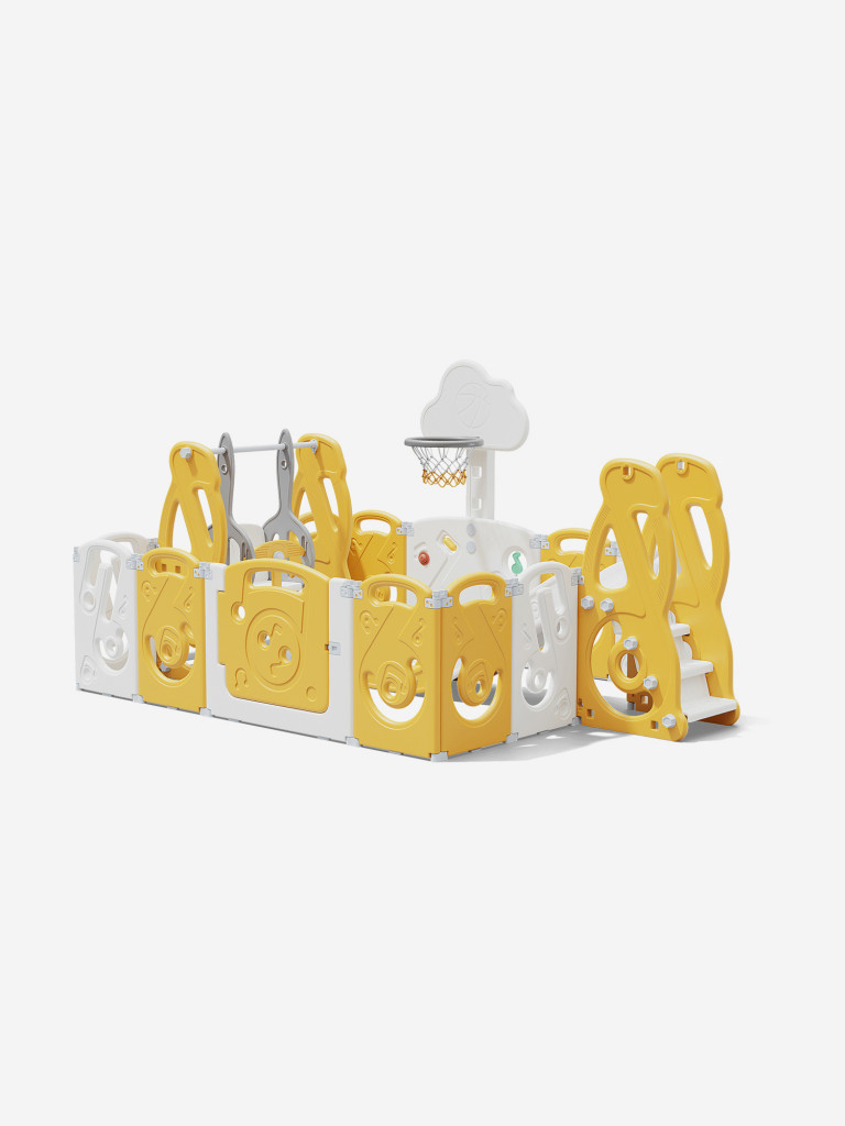 Манеж UNIX Kids SUPREME Music 160x160 Yellow с качелями