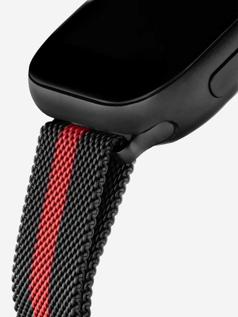 Ремешок для часов Apple Watch Ultra/49/45/44/SE/42 mm Mutural Оригинал, ультралегкий металлический на магните — черно-красный