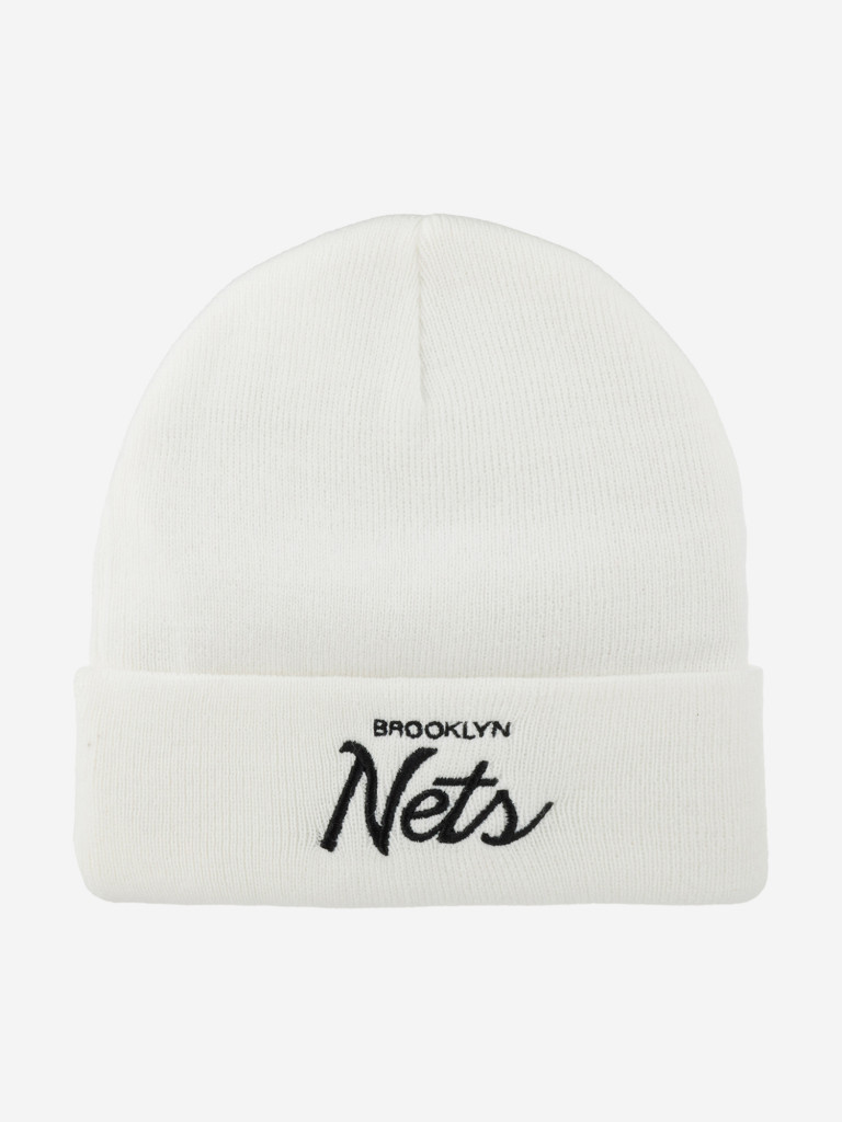Шапка с отворотом MITCHELL NESS EU175-TEAMTALK-WHT Brooklyn Nets NBA (белый)
