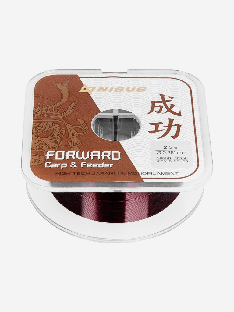 Леска для рыбалки Nisus FORWARD Carp&Feeder Nylon 0,261мм, 100м, 5,60кг, темно-коричневый