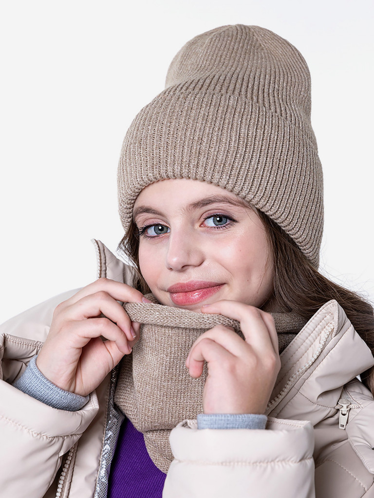 Комплект шапка и снуд для девочки NIKASTYLE