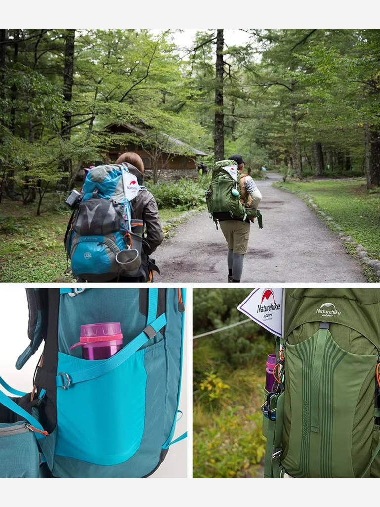 Рюкзак Naturehike Hiking 55L, туристический, зеленый