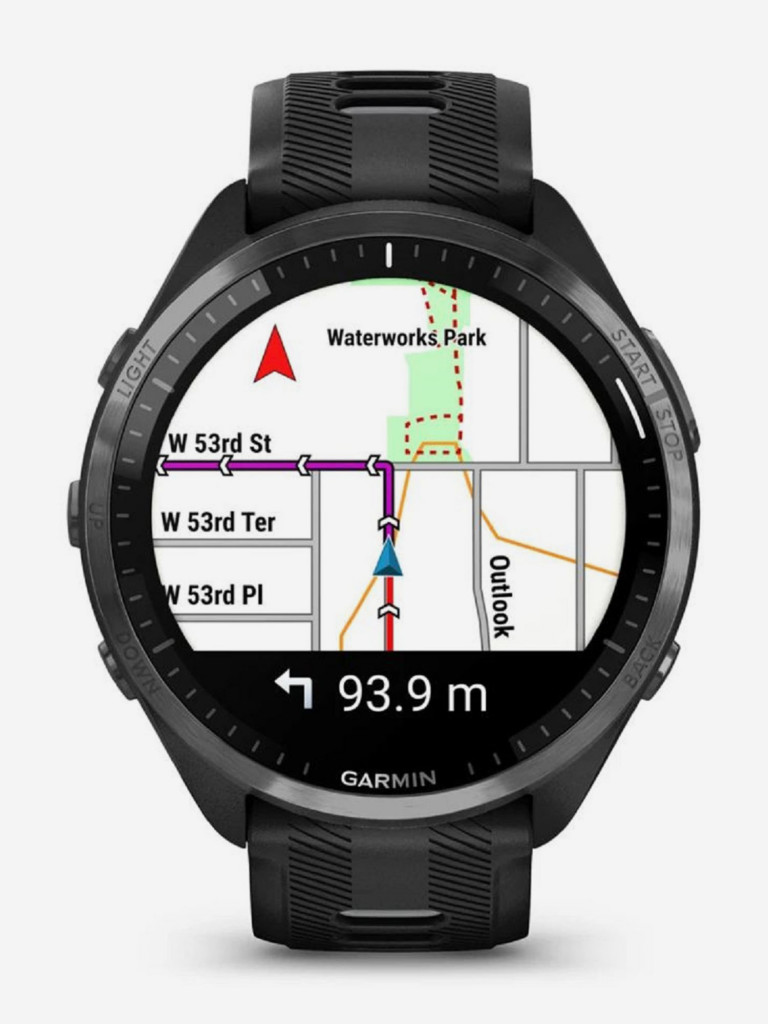 Часы Garmin FORERUNNER 965 черные, темно-серый DLC титановый безель, с черным ремешком 010-02809-10