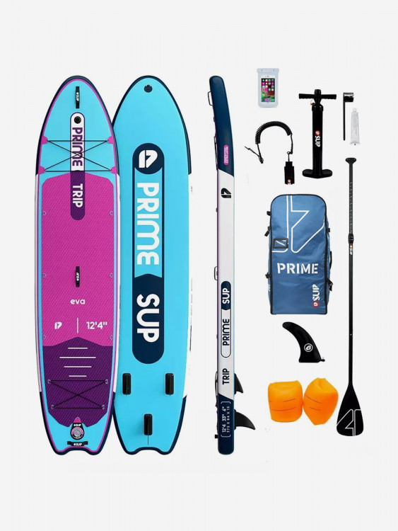 Сапборд надувной Prime 12.4x33x6 Trip light blue, 375x84x15 см