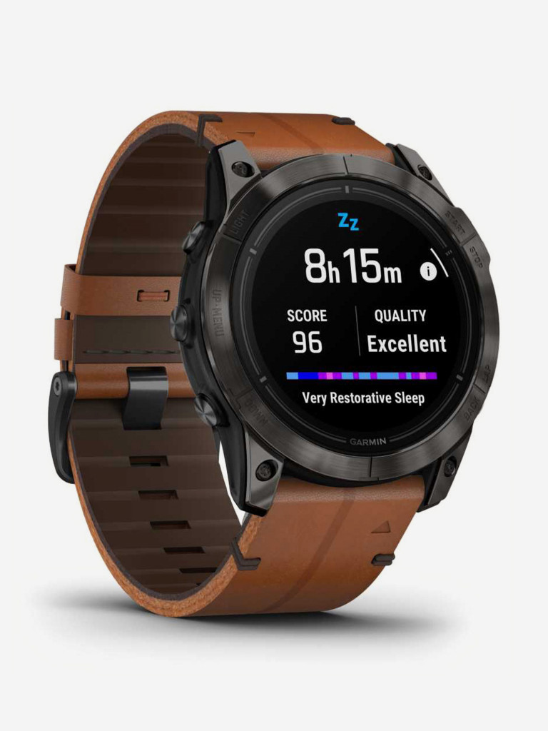 Спортивные часы Garmin EPIX PRO (Gen 2) Sapphire Edition 51 мм, титановый угольно-серый, DLC, коричневый кожаный ремешок