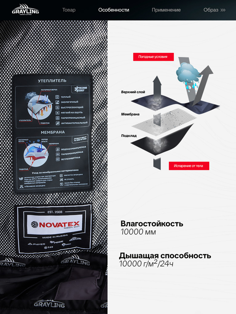 Тугур костюм для рыбалки GRAYLING, зимний -25, графит