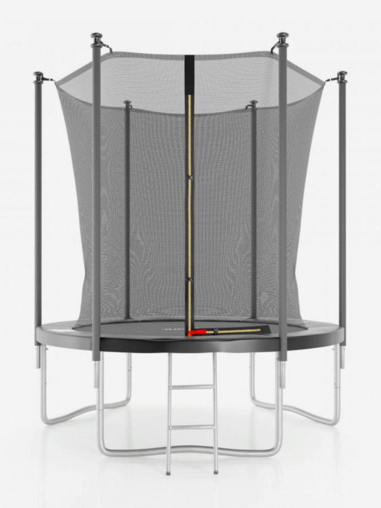 Батут с защитной сеткой DFC JUMP4FUN 6 ft черный с лестницей