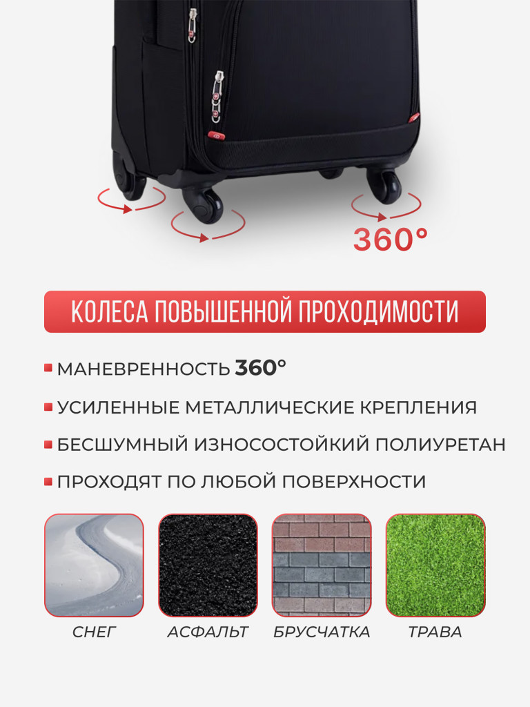 Чемодан Tevin s ручная кладь тканевый неубиваемый
