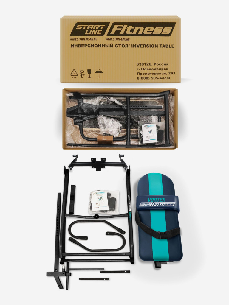 Инверсионный стол Vortex С ПОДУШКОЙ для спины, позвоночника, тренажер от боли в спине, цвет сине-бирюзовый