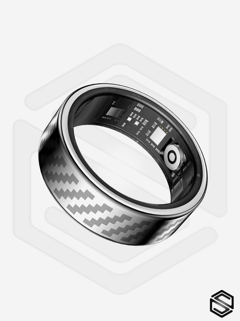 Умное кольцо HerzRing с Уведомлениями Lumen RW (Серебро Узор 11)