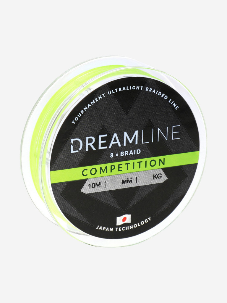 Плетеный шнур Mikado DREAMLINE Competition 0.12 fluo green (10 м) - 10.21 кг.