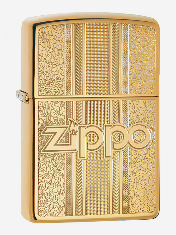Зажигалка Zippo 29677 Classic Pattern Design High Polish Brass, золотистая