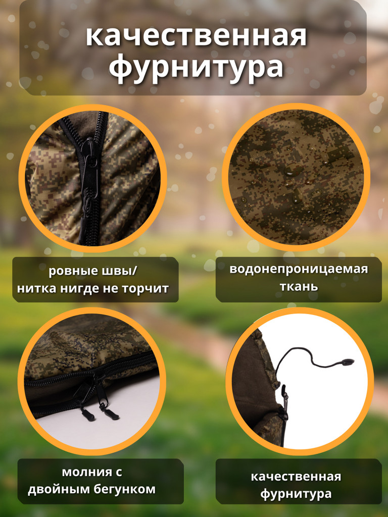 Спальный мешок туристический зимний ПРАГМАТ -20 С, цифра, правая молния