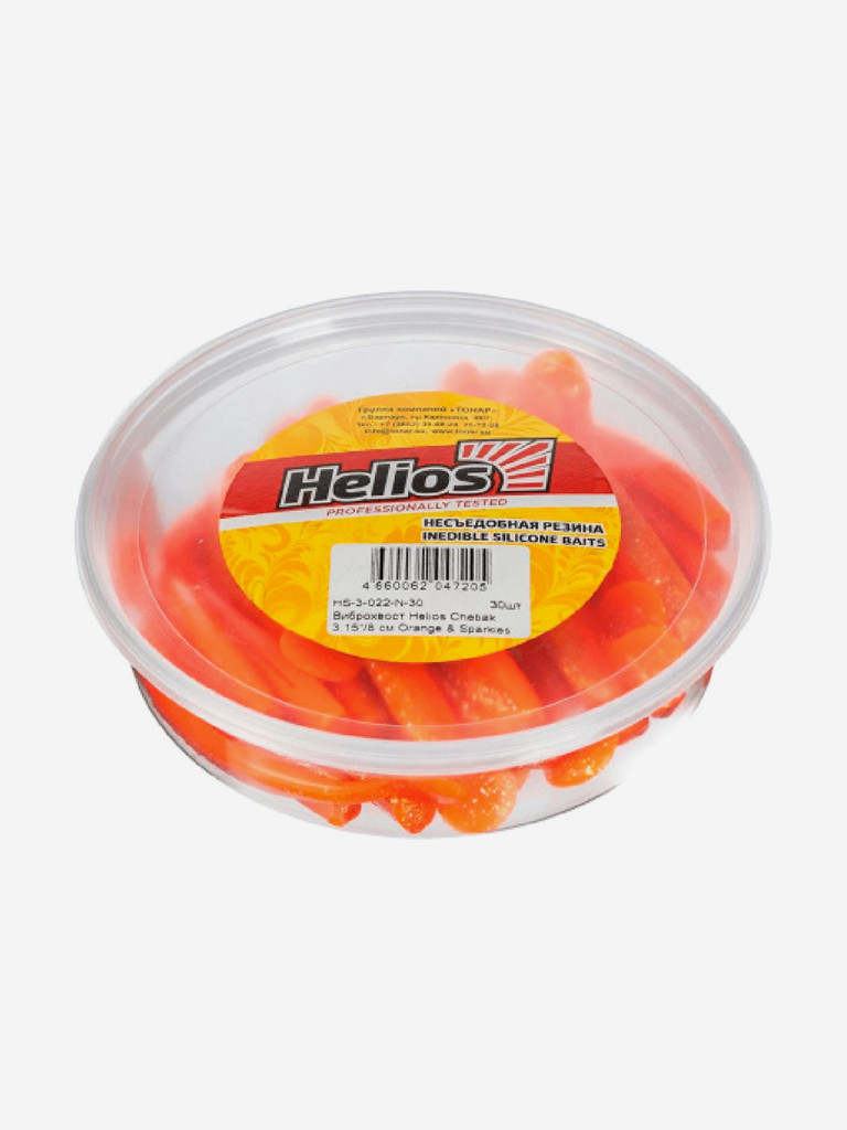 Мягкая приманка Helios Chebak, 3,15'' / 8 см, Orange & Sparkles, 30 шт (HS-3-022-N-30)